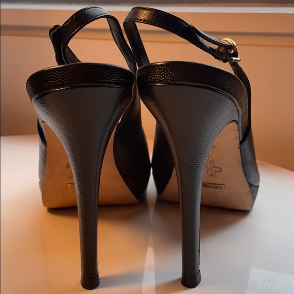 Platform leather sling backs - Picture 3 of 4